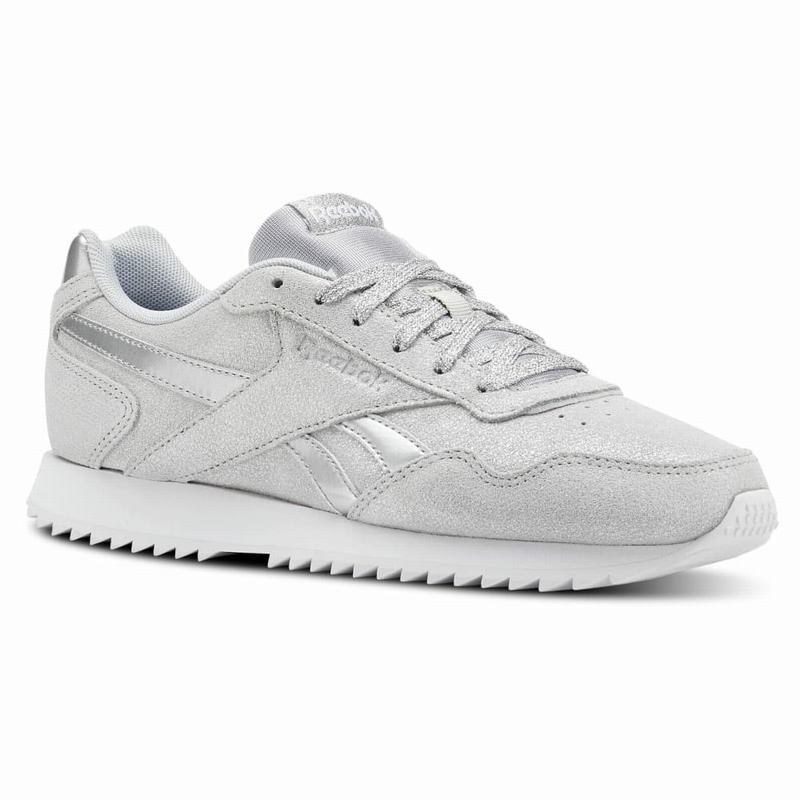 Adidasi Alergare Reebok Royal Glide Ripple Dama Argintii Metal/Albi Romania XS6681JX